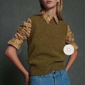 Soeur Namaste Sweater Vest - Khaki Size 1